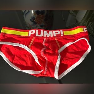 PUMP! Sexy red briefs.